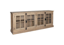 Buffet  D744 INF vitrine avec poignée crémone.